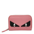 Fendi Monster Star Coin Purse Pink Black Leather