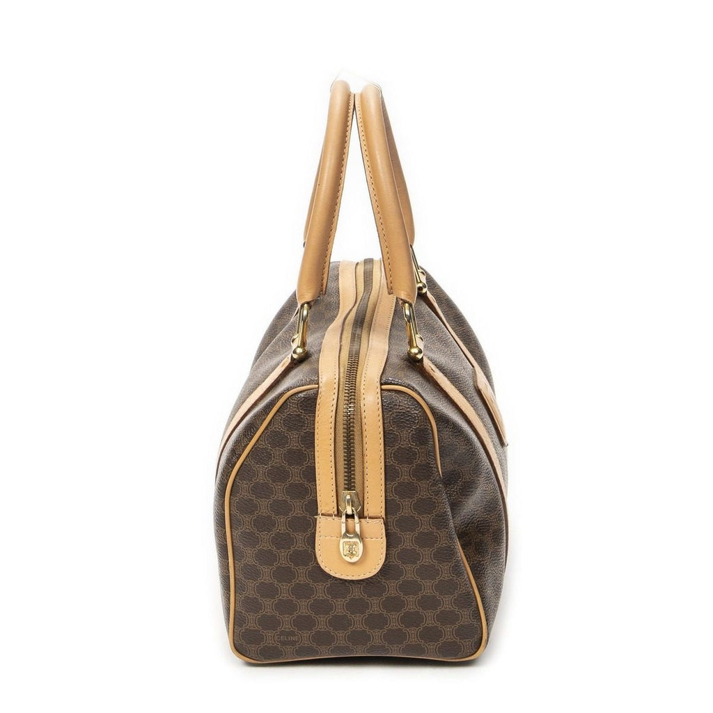 Celine Mini Boston Beige Brown Macadam Canvas Shoulder Bag — view 4