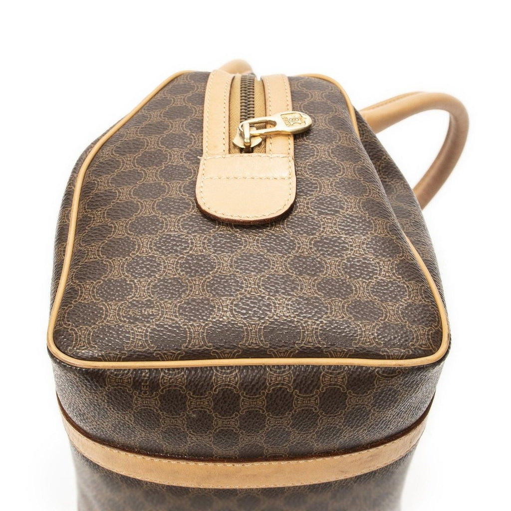 Celine Mini Boston Beige Brown Macadam Canvas Shoulder Bag — view 7