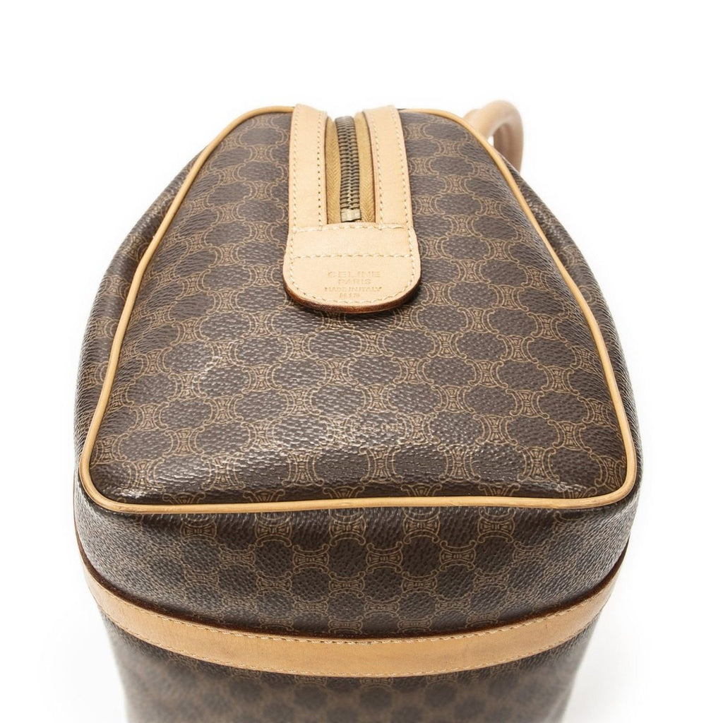 Celine Mini Boston Beige Brown Macadam Canvas Shoulder Bag — view 8