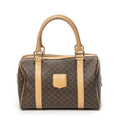 Celine Mini Boston Beige Brown Macadam Canvas Shoulder Bag
