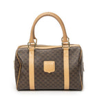 Celine Mini Boston Beige Brown Macadam Canvas Shoulder Bag