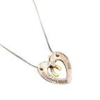 Tiffany & Co Necklace Heart Ribbon 18k Yellow Gold Silver — view 2