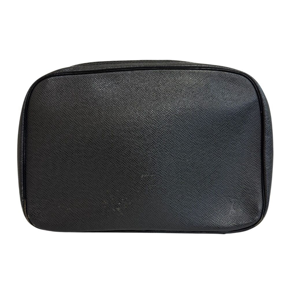 Louis Vuitton Trousse Toilet GM Taiga Leather Clutch Black
