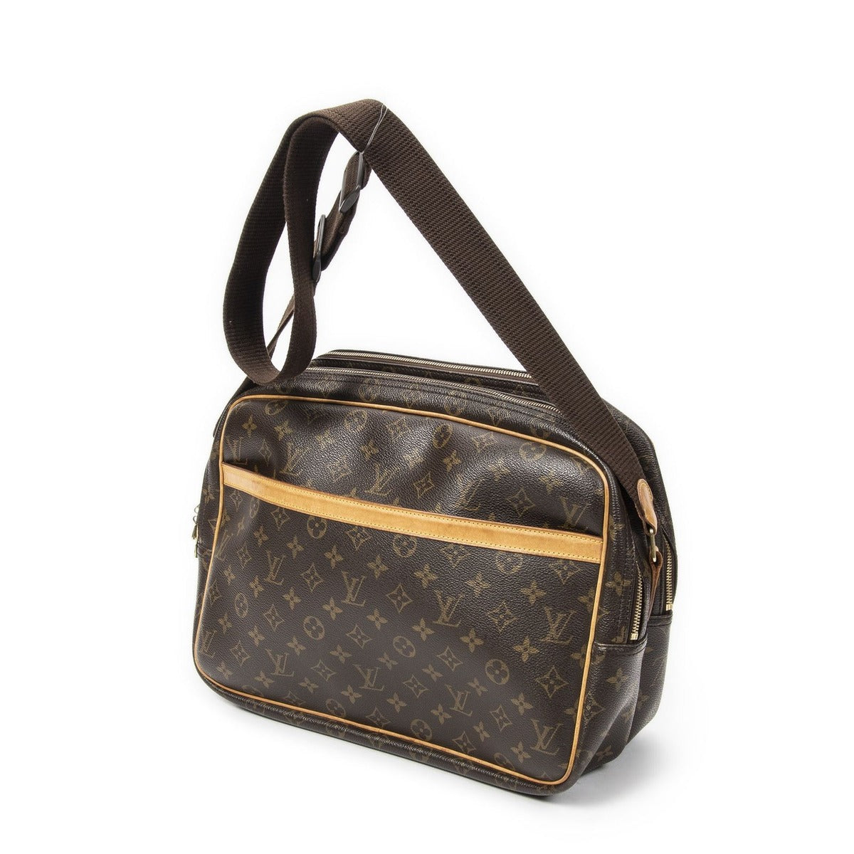 Louis Vuitton Reporter Brown Monogram Canvas Shoulder Bag — view 2