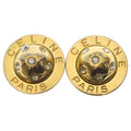 Celine 91 Logo Rhinestone Round Earring