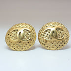 Chanel Vintage Earrings CC Logo Gold 29