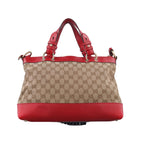 Gucci Valentine Heart Charm Beige Red Canvas Leather Keychain — view 2