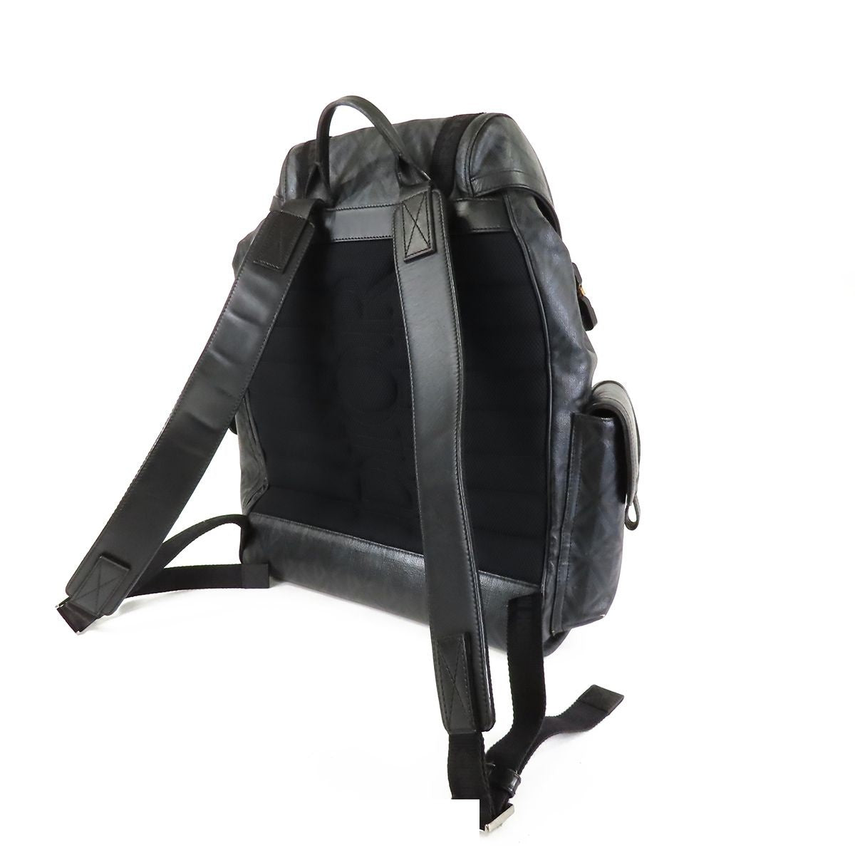 Dior CD Diamond Hit the Road Backpack Black Gray Leather — view 2