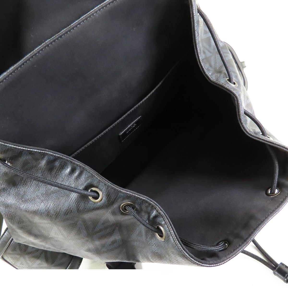 Dior CD Diamond Hit the Road Backpack Black Gray Leather — view 4