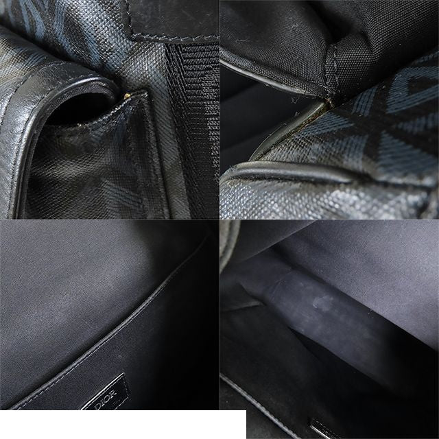 Dior CD Diamond Hit the Road Backpack Black Gray Leather — view 7