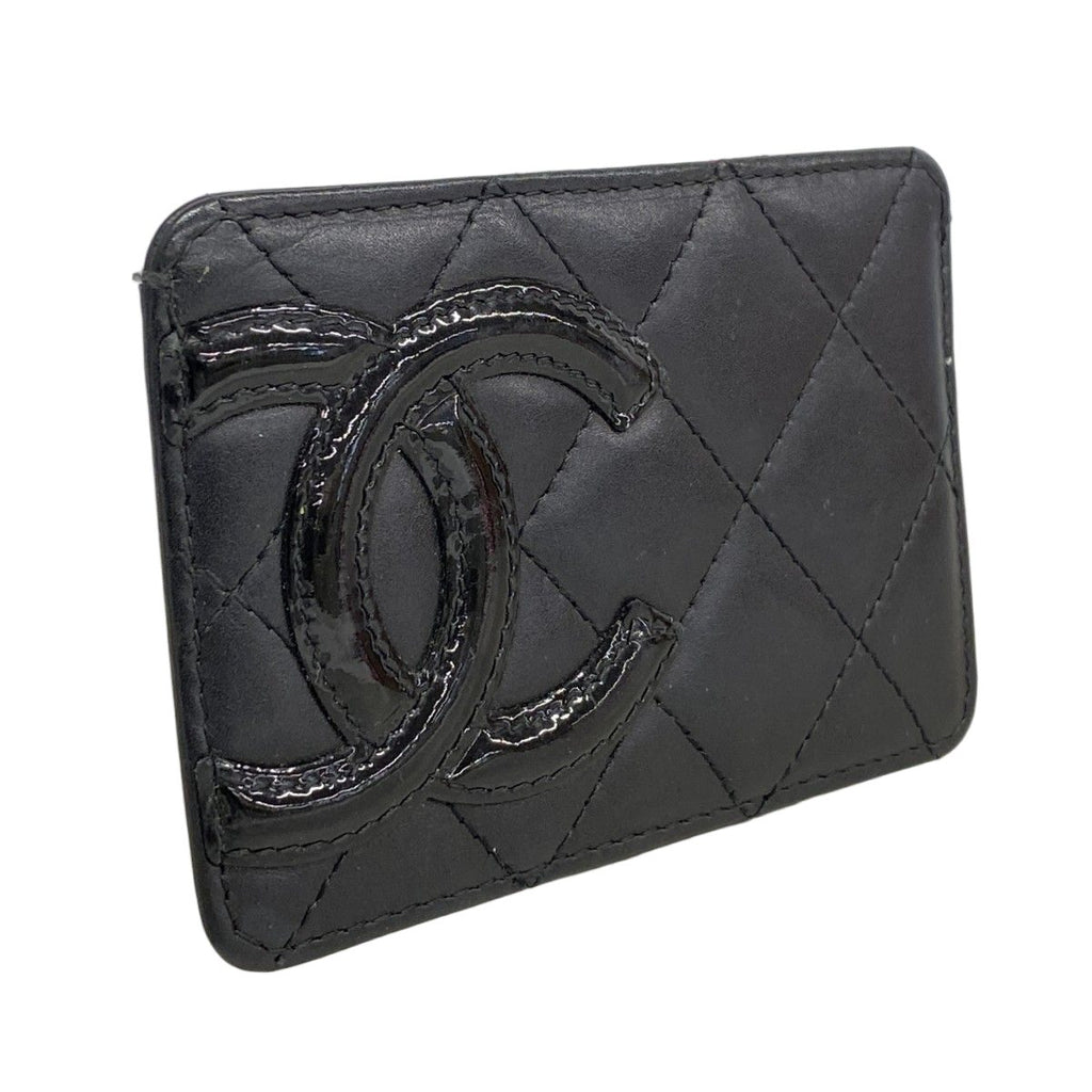 Chanel Card Case Cambon Lambskin Black Cles Dies — view 2