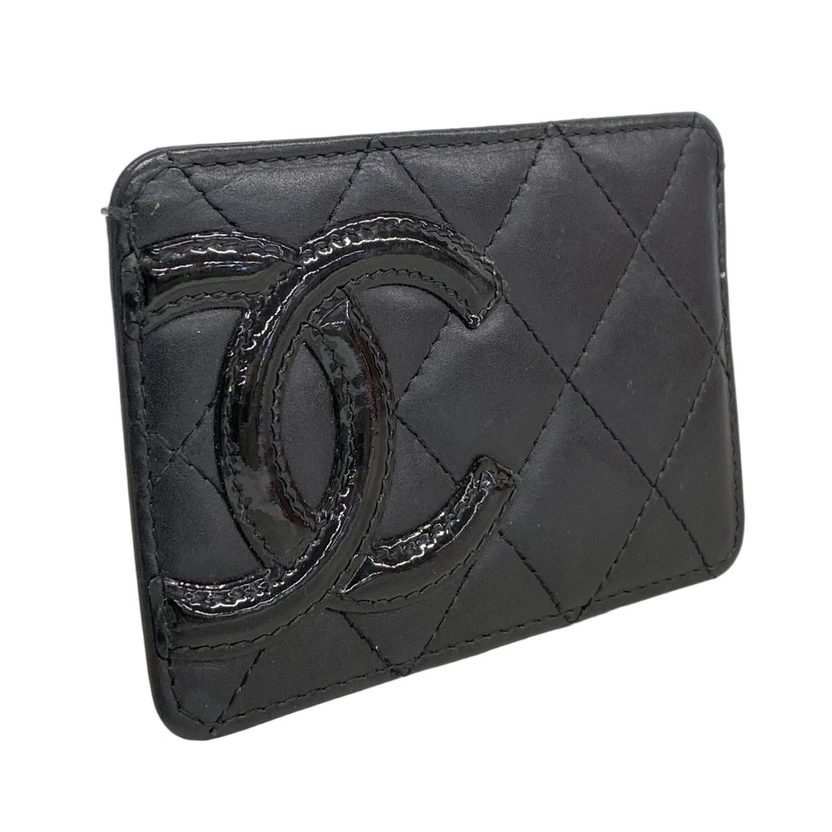 Chanel Card Case Cambon Lambskin Black Cles Dies — view 2