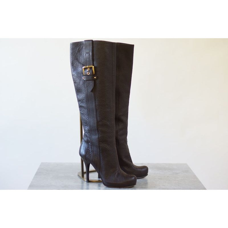 Louis Vuitton Boots Shoes Business Women Leather Black — view 2