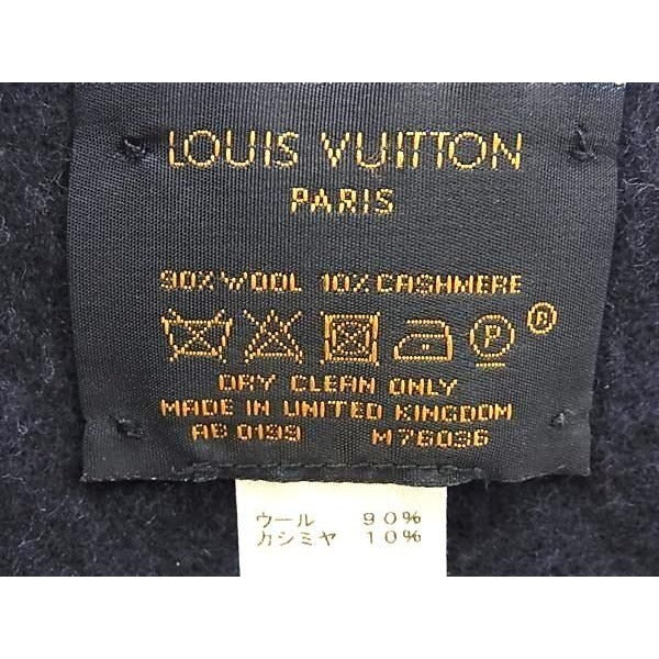 Louis Vuitton Scarf Echarpe Check with Blue Based 90% Wool — view 2