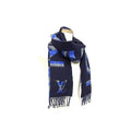 Louis Vuitton Scarf Echarpe Check with Blue Based 90% Wool