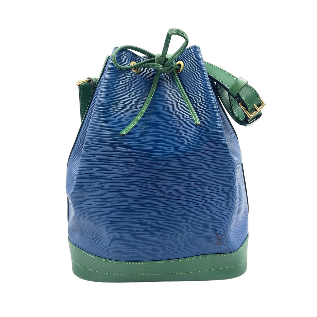 Louis Vuitton Noe Epi Toledo Blue Borneo Green Leather Shoulder Bag Gold