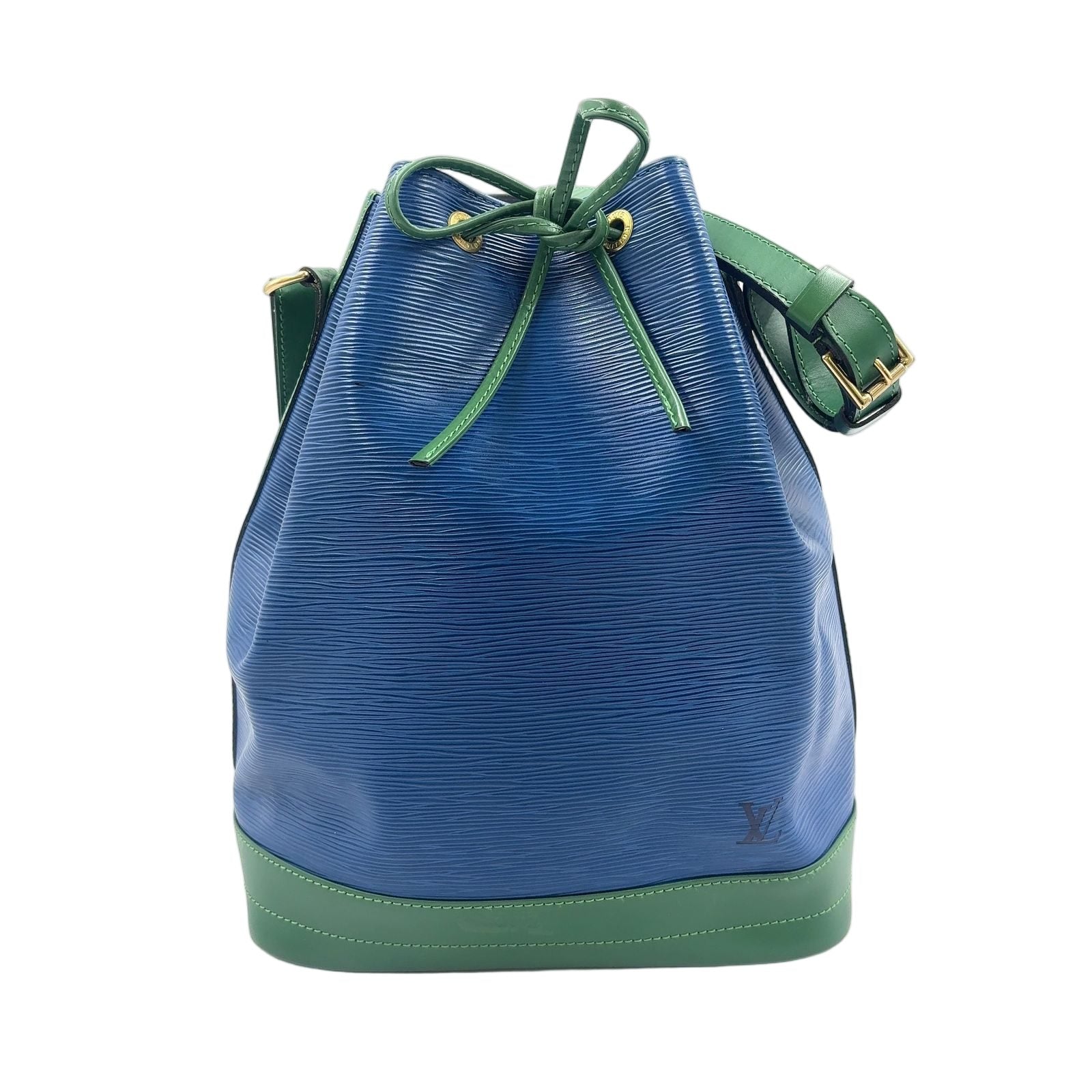 Louis Vuitton Noe Epi Toledo Blue Borneo Green Leather Shoulder Bag Gold