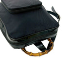 Gucci Vintage Bamboo Nylon Patent Backpack — view 4