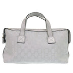 Gucci GG Canvas Leather Silver Handbag 1641