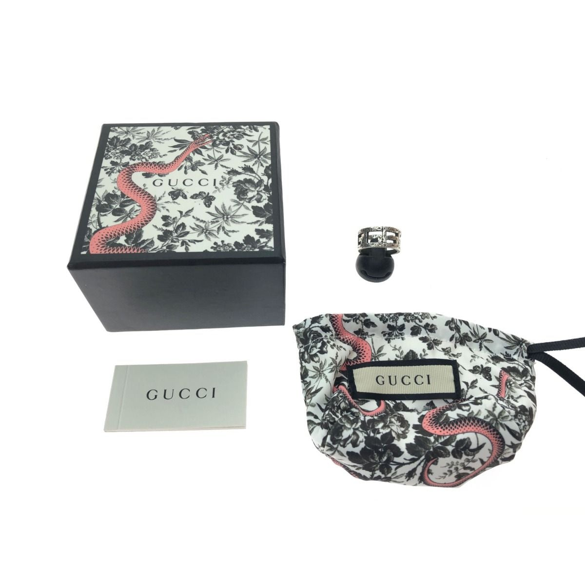 Gucci Silver Accessory G Square Ring No 17