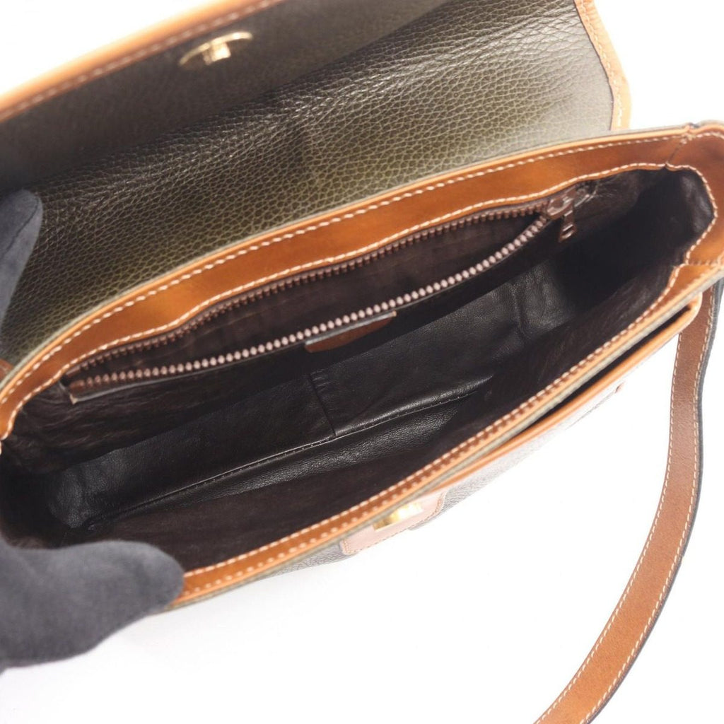 Celine Shoulder Bag Ganchini Khaki Leather — view 3