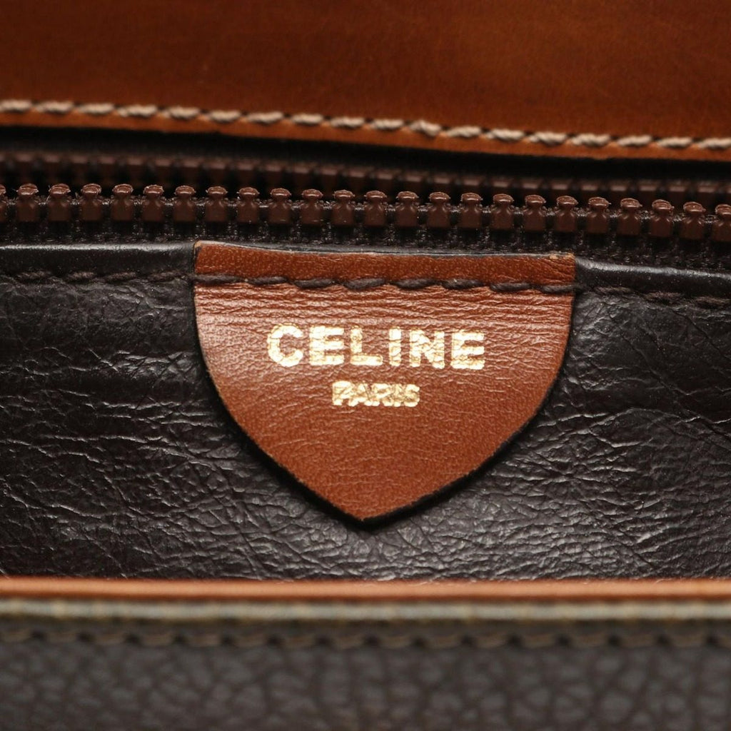 Celine Shoulder Bag Ganchini Khaki Leather — view 4