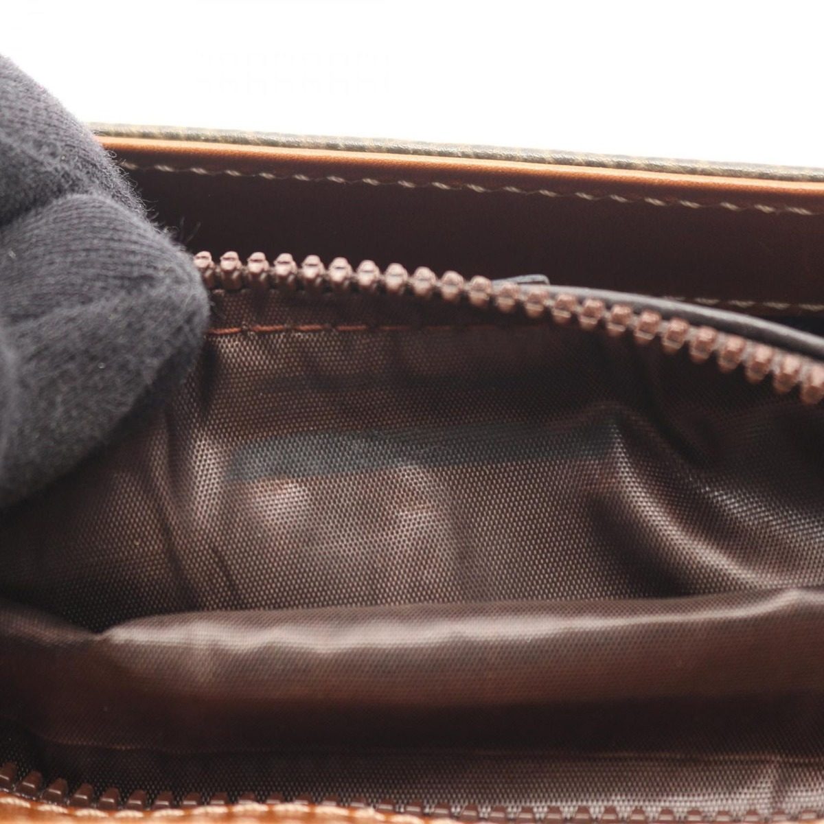 Celine Shoulder Bag Ganchini Khaki Leather — view 5