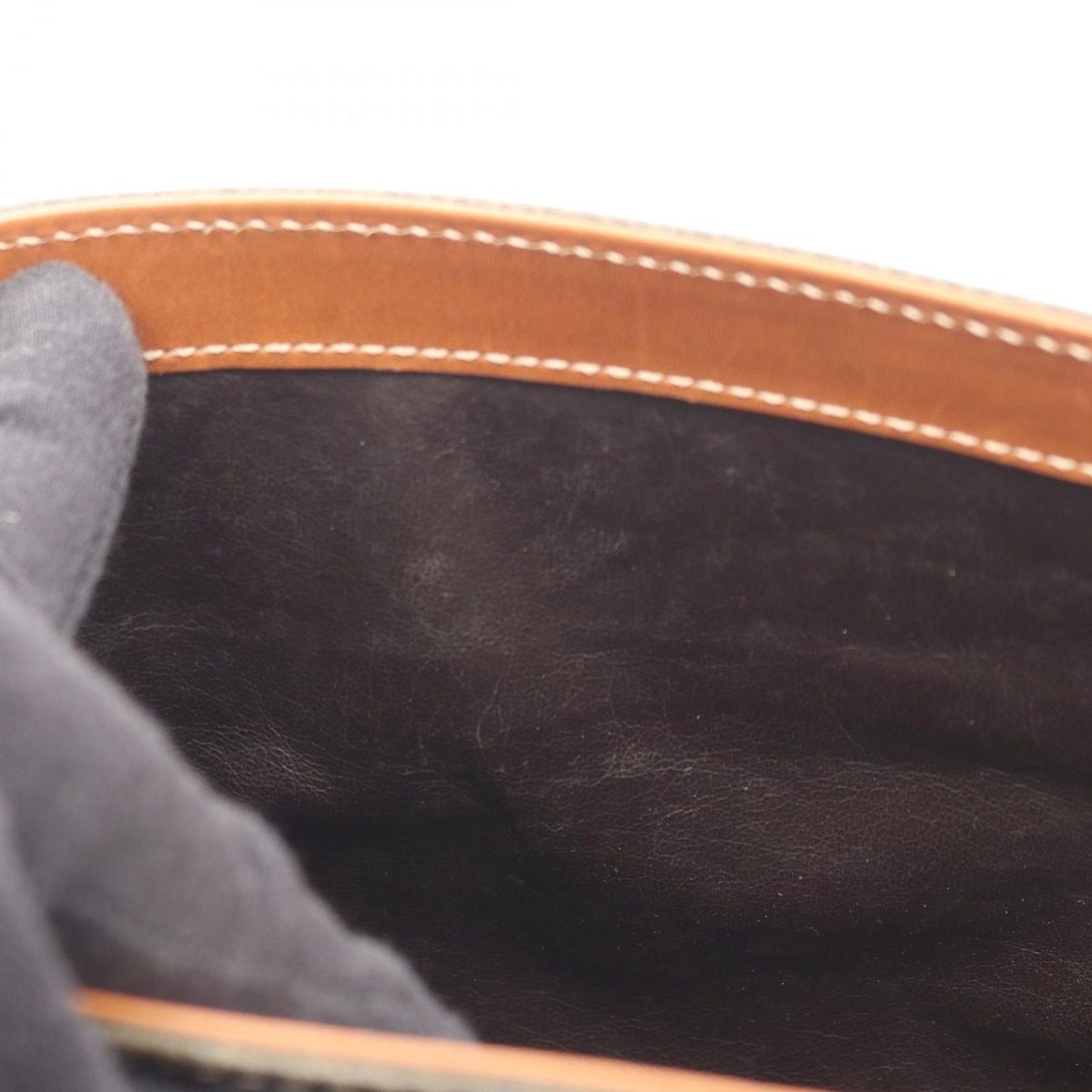 Celine Shoulder Bag Ganchini Khaki Leather — view 6