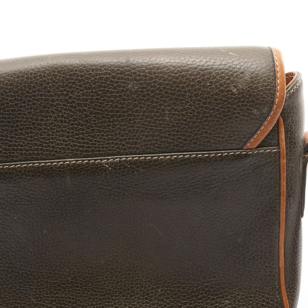 Celine Shoulder Bag Ganchini Khaki Leather — view 7