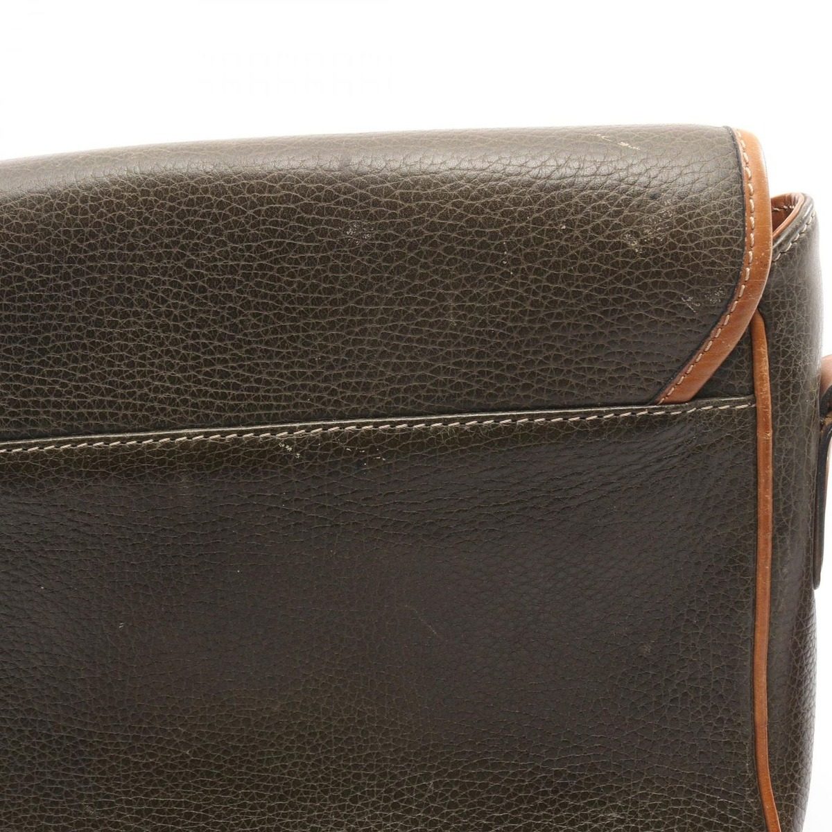 Celine Shoulder Bag Ganchini Khaki Leather — view 7