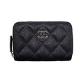Chanel Card Case Coin Chain Me Purse Quilted Goatskin Coco Mark