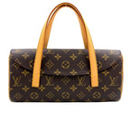 Louis Vuitton Sonatine Monogram Leather Brown Light Handbag Gold