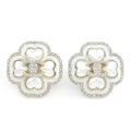 Chanel Earrings CC Logo Clover Motif a Imitation Pearl
