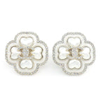 Chanel Earrings CC Logo Clover Motif a Imitation Pearl