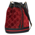 Gucci GG Patterned Velvet Bucket Shoulder Bag