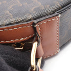 Celine Shoulder Bag Round Purse Triomphe Black Brown Canvas — view 6