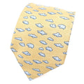 Hermes 100% Silk Clouds Animal All Over Pattern Necktie Orange Blue