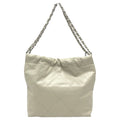 Chanel Shoulder Bag 22 Small CC Logo Calfskin Gray