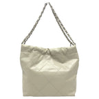 Chanel Shoulder Bag 22 Small CC Logo Calfskin Gray