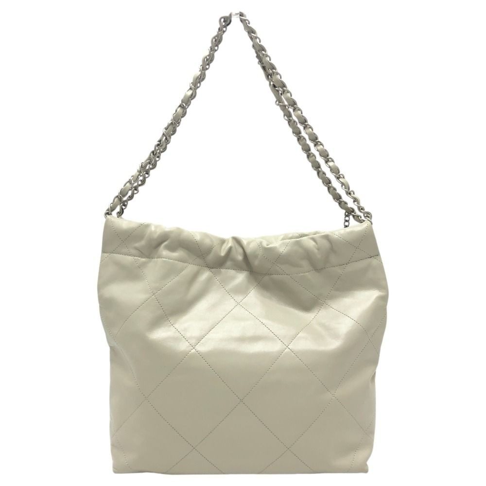 Chanel Shoulder Bag 22 Small CC Logo Calfskin Gray