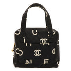 Chanel Logo Print Tote Canvas Black Ivory White — view 2