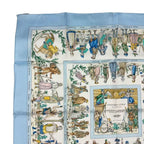 Hermes Scarf Silk Carre 90 Costumes Civils Actuels Modern Citizen Blue — view 2