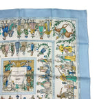 Hermes Scarf Silk Carre 90 Costumes Civils Actuels Modern Citizen Blue — view 3
