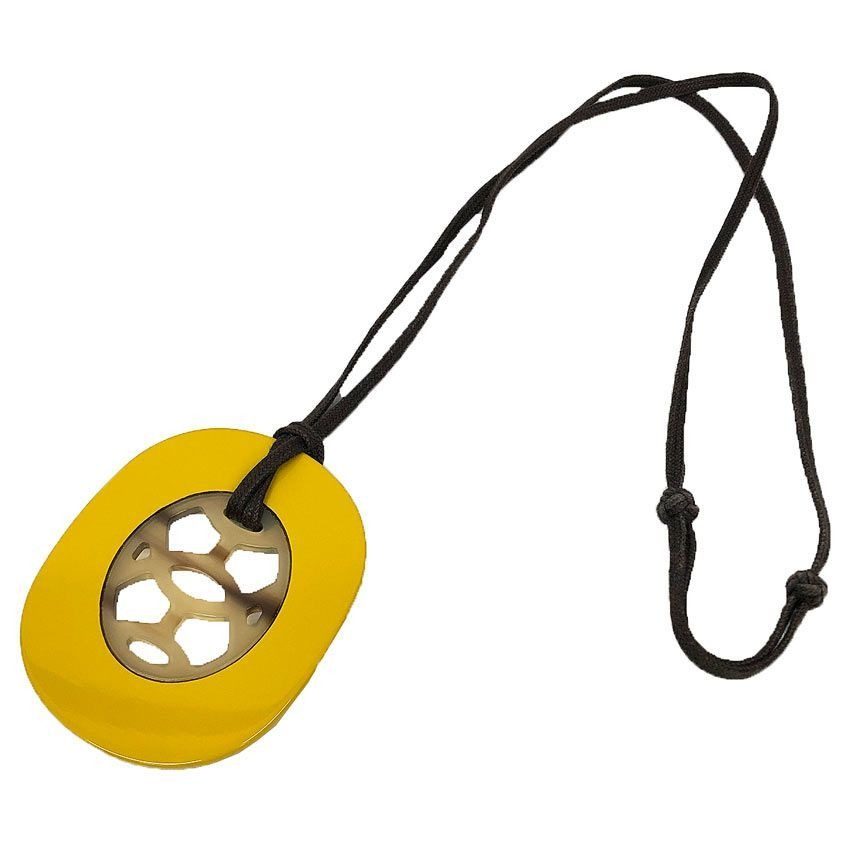 Hermes Lift Necklace Buffalo Horn Lacquer Yellow