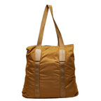 Prada Tote Shoulder Bag Brown Nylon Leather