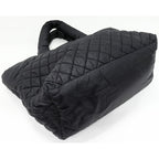 Chanel Hand Tote Bag Coco Cocoon Medium MM Nylon Calf Black Bordeaux — view 3