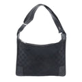 Gucci GG Canvas Leather Shoulder Bag Tote Hand Black