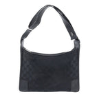 Gucci GG Canvas Leather Shoulder Bag Tote Hand Black