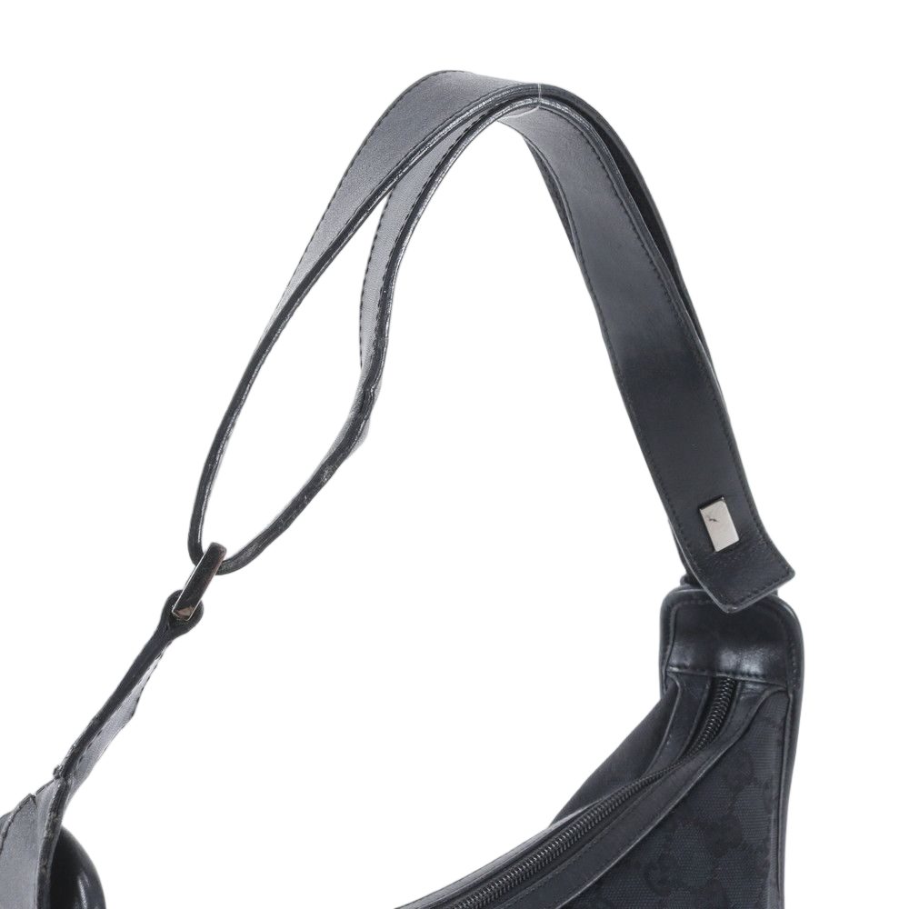 Gucci GG Canvas Leather Shoulder Bag Tote Hand Black — view 2